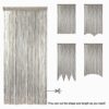 HSYLYM Knitting String Curtain Panels Dense Polyester Fringe Curtain Fly Screens Room Divider for Door Window DecorEcru90x200cm