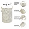 LessMo 2Pcs 19.7" Laundry Hamper, Collapsible Storage Basket With Easy Carry Handles, Waterproof Round Cotton Linen, for Baby Products, Toys, Bed