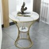 ZHNA Nordic Marble Tea Table Modern Sofa Side Table Small Apartment Corner Living Room Creative Small Round Coffee Table Color  A