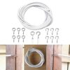 D.A.Y. Republic 4 Meter Curtain Wire Cord with 8 Pairs of Hooks & Eyes, Multi-Purpose Voile Wire Cable, Cut to Size, Perfect for Hanging up Net C