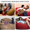IJNBHU Large Bean Bag ChairGiant FoamFilled Furniture Machine Washable CoversBig Round Soft Fluffy Faux Fur BeanBag Lazy Sofa Bed Cover Giant Fur