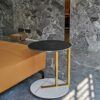 QAZX Side Table Side Table Practical Round Slate Table With Open Shelfused For Storing And Displaying Twostory Small Space Nightstand Living room