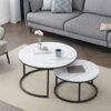 Side table 2 in 1 Nordic Living Room Round Coffee Tables Apartment Bedroom Bedside Table Home Furniture Restaurant Color  Picture color Size  One