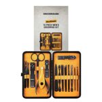 Groomarang 15pc Mens Manicure Kit  Stainless Steel Corrosion Resistant Nail Clipper Grooming Set