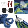Outdoor Double Hammock, 2 Person Cotton Canvas Hammock 260*150cm,Up to 300KG Portable Hammock with with Carrying Bag Tree Straps & Ropes,Perfect