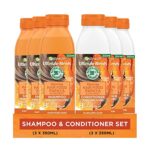 Garnier Shampoo  Conditioner Set by Ultimate Blends Repairing Papaya Hair Food for Damaged Hair98 Percent Natural Origin Ingredients3 x 350ml Sha