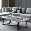 Round Coffee Table Coffee Table Black Coffee Tables for Living Room Modern Nordic Minimalist Style Small Side Table with Desktop and Metal Legs