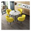 DZFURNIT Office Table and Chair Set Business Coffee Table Table and Chair Combination Restaurant Soild Wooden Round Table 80cm Office Conference