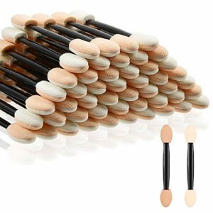 Eyeshadow ApplicatorsMORGLES Eyeshadow Brush Sponge Applicator 50pcs Disposable Eyeshadow Brush Eyeshadow Sponge Brush Eye Makeup ApplicatorsBlac