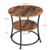 Bedside  2Tier End Table  Nightstand  Industrial Telephone Table  Bedside Table with Storage Shelf  Side Table Living Room Bedroom Office 40X40X6