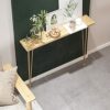 Golden Console Table Solid Wood Easy To Install Very Narrow Console Table Against The Wall Simple Console Tables For HallwaySize90  20  80CM