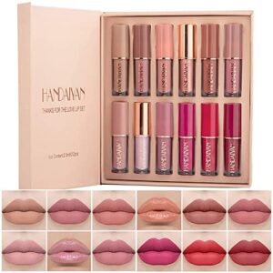 Lipstick Makeup SetMatte Lipstick Lasting Beauty Lips Intense pigmentsWaterproof Long Lasting Lip Makeup Kit Makeup Gift Set 12 Colors  gifts for
