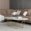 End Tables Modern Marble End Table Oval Sofa Side Table for Small Apartment Living Room Bedside Coffee Table Easy Assembly Size  1005045cm