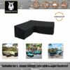 Orqihod L-shaped Garden Furniture Cover Waterproof 600D Heavy Duty Garden Rattan Corner Furniture Covers with Storage Bag 254X254CM Black Protect