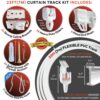 DartAnt Heavy Duty Flexible Curtain Rail Ceiling Mount Bendable Curtain Track Curved Ceiling Track Room Divider RV Shower Curtain Rail Sliding Cu