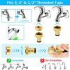 Expandable Garden Hose Pipe 15m 50ft, Hosepipes for Garden Flexible Garden Hose with 10 Function Spray Gun, 3/4" 1/2" Connector, Expanding Water