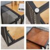 shelf NAN Set Of 2 Industrial Side Tables with Black Metal Frame  End Stackable Rectangular Nesting Tables  Neutral Minimalist  Easy Stacking For
