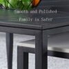 WuJiPeng Coffee Table Midcentury Modern Faux Marble Rectangular Coffee Tables With Black Metal Framefor Living Room Easy Assembly
