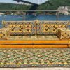 Yellow Sofa Cushions Arabic Majlis Arabic Floor Couch Reading Loveseat 84 Thickness Moroccan Floor Seating Set Moroccan Home Decor Cushion Sofa F