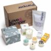 Hand Made Relaxation Pampering Wellbeing Gift Set  4 Relaxation Bath Melts Dead Sea Bath Salts  LavenderPatchouli Soy Wax Glass Candle  Wild Hone