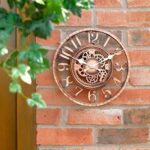 Homezone garden mile® Large 30cm Vintage Open Face Bronze Slate Effect wall clocks garden ornaments outdoor indoor Wall Clock Decorative waterpro