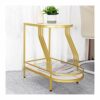 Living Room Marble Simple Round Side Table Coffee Table Sofa Table WhiteBlack