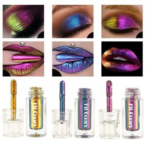 Liquid Chameleon Eyeshadow3pcs Metallic Multichrome Glitter Eye Shadow Lip Liquid Optical HighGloss FilmForming Makeup SetLong Lasting NonGreasy