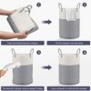 Cotton Rope Laundry Basket, Viwril Large Woven Laundry Storage Basket Dirty Clothes Hamper Tall Woven Baby Nursery Organiser with Handle for Diap