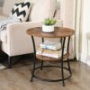Bedside  2Tier End Table  Nightstand  Industrial Telephone Table  Bedside Table with Storage Shelf  Side Table Living Room Bedroom Office 40X40X6