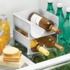 mDesign Set of 4 Modern Bottle Holder – Stackable Water Bottle Holder for Various Drink Bottles – Stylish Kitchen Accessories Set for the Kitchen