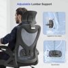 YONISEE Office Chair - Ergonomic Desk Chair with Adjustable Lumbar Support,Flip-up Armrest & Headrest, Comfy Seat Cushion Swivel Computer High Ba