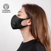 Fabric Breathable Face Mask with Ear Loops Reusable Soft Washable Durable for Everyday Public Use Black