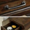 Mu Household Side Table with Drawer Retro End Table Sofa SideCoffeeStorage Trolly Bedside Table for HomeLiving RoomOffice 600  600  605Mm