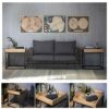 Round Coffee Table Coffee Table Rustic Wood Square Coffee Table for Living Room Side Table with Strong Metal Frame for Living Room Dining Room Co