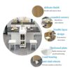 oiakus Drop Leaf Table Folding Dining Table Rectangle Wood Expandable Kitchen Dinner Table with Wheels and 4 Stools Small Space Dining Table for