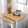 HOME MODERN Nesting Table Side Sofa Table Lamp Table End Table Nest of 2 Table Set Coffee Tables Small Space Living Room Furniture WhiteOak Color