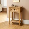 Mews Corona 1 Drawer Console Table, Waxed Pine, W 53 x D 35 x H 73cm