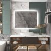furduzz IL-02-70 Bathroom LED Mirror, 700x500mm Illuminated Backlit Bathroom Mirror with LED Light,Wall Mounted Vanity Mirror with 3 Color Light