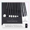 Jessup Eyeshadow Brush Set 12pcs Black Eye Makeup Brushes Set Professional with Natural Synthetic Hair for Eyebrow Eyelash Eyeliner Spoolie Blend
