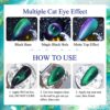 MIZHSE Glitter Nail Polish Cat Eye 9D Gel Nail with Magnetic Stick SoakOff UV LED Gel Polish Discoloration Green Black Manicure DIY Gel Nail Poli