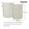 LessMo 2Pcs 19.7" Laundry Hamper, Collapsible Storage Basket With Easy Carry Handles, Waterproof Round Cotton Linen, for Baby Products, Toys, Bed