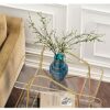 NXYJD Sofa Side Table Glass Corner Table Mobile Wheeled Small Coffee Table Living Room Table Dining Car Stainless Color  Silverclear glass