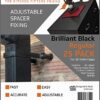 Space-Plug Adjustable Spacer Fixings (Regular Size for 30-50mm Gaps), 25 Pack of Black Spacers, Professional & DIY use for Kitchen, Bedroom, Bath