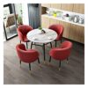DZFURNIT Office Table and Chair Set Business Coffee Table Table and Chair Combination Restaurant Soild Wooden Round Table 80cm Office Conference