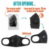 SponDuct Black Elastic Foam Sponge Face Mask Pack of 6 masks Washable  Reusable Breathable Mouth  Nose Cover with Exhalation Valve