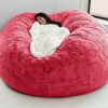YHNMK Large Bean Bag Chair Cover 5FT6TF7FT Soft Memory Bean Bag Chair with Microsuede Cover Furniture and Accessories for Dorm Room No Filler Bea