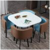 VOMKR Business Dining Table Set SpaceSaving Furniture Dining Table and Chairs Set of 4 Chairs Small Rectangular Wood Table Modern Home Kitchen Li