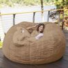 YHNMK Large Bean Bag Chair Cover 5FT6TF7FT Soft Memory Bean Bag Chair with Microsuede Cover Furniture and Accessories for Dorm Room No Filler Bea