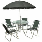 Kingfisher FS6PB Promotional Set (6 Pieces), Black &amp, 4-Seater, Black and Silver