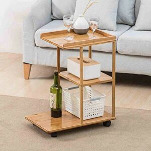 Mu Household Laptop Table End Table Bamboo Removable with Storage Shelf for Bed Sofa Eating Writing Reading Living Room DropLeaf Table